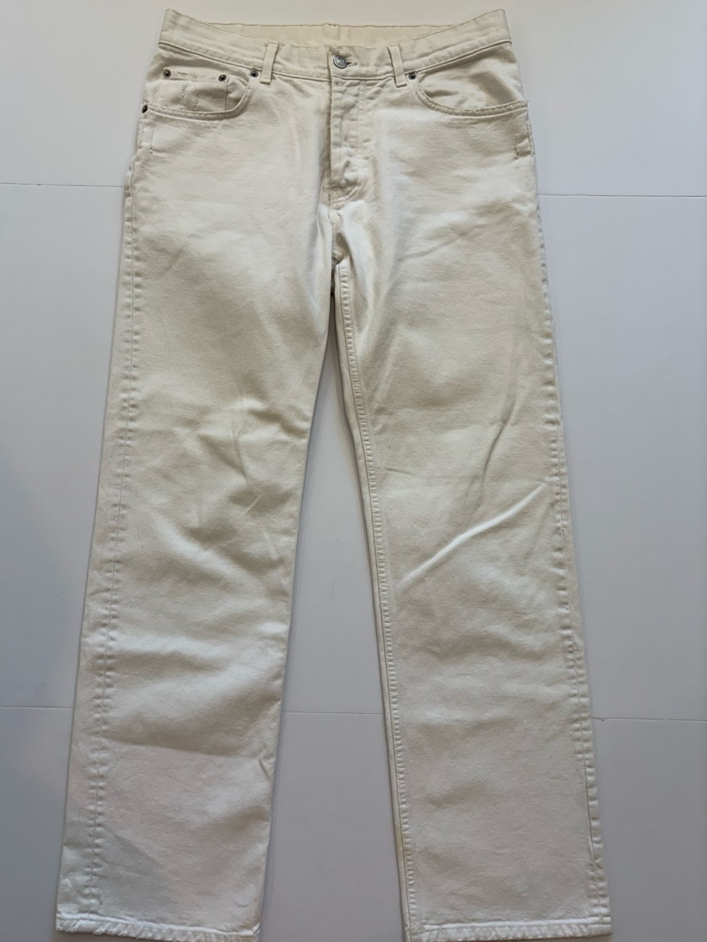 Helmut Lang Classic Boot Cut White Jeans 33